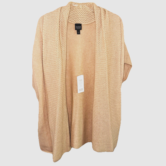 NWT Eileen Fisher Beige Natural Cashmere Open Cardigan Dolman Sleeves sz 1X - Picture 1 of 10